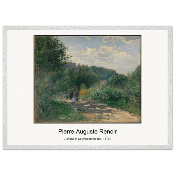A Road in Louveciennes (ca. 1870) by Pierre-Auguste Renoir. Archival Print on Museum Quality Matte Paper. Premium Wood Framed Wall Art. Original Aspect Ratio
