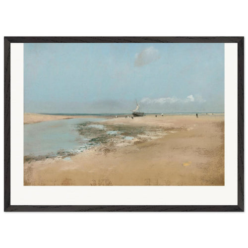 Beach at Low Tide (Mouth of the River) (1869) by Edgar Degas. Archival Print on Museum Quality Matte Paper. Premium Wood Framed Wall Art. Original Aspect Ratio