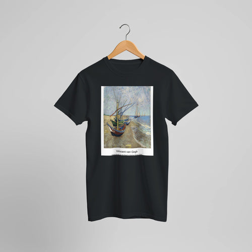 Sunflowers (1888) by Vincent van Gogh. Custom Print on a 100% Airlume Combed and Ring-Spun Cotton Unisex Crewneck T-shirt Optimised Aspect Ratio.