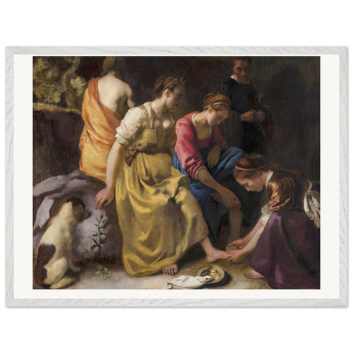 Diana and her Nymphs (1653-1654) by Johannes Vermeer. Archival Print on Museum Quality Matte Paper. Premium Wood Framed Wall Art. Original Aspect Ratio