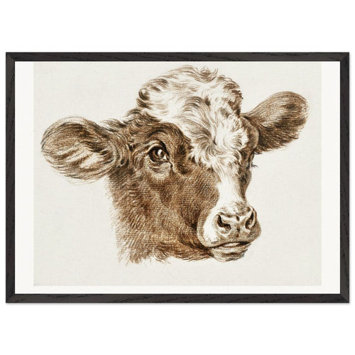Head of a cow (ca. 1800-1825) by Jean Bernard. Archival Print on Museum Quality Matte Paper. Premium Wood Framed Wall Art. Original Aspect Ratio