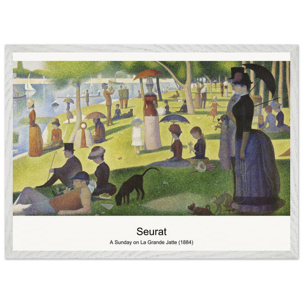 A Sunday on La Grande Jatte (1884) by Georges Seurat. Archival Print on Museum Quality Matte Paper. Premium Wood Framed Wall Art. Optimised Aspect Ratio.