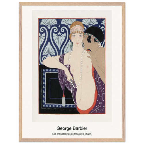 Les Trois Beautes de Mnasidika (1922) by George Barbier. Archival Print on Museum Quality Matte Paper. Premium Wood Framed Wall Art. Optimised Aspect Ratio.