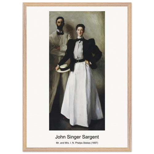 Mr. and Mrs. I. N. Phelps Stokes (1897) by John Singer Sargent. Archival Print on Museum Quality Matte Paper. Premium Wood Framed Wall Art. Original Aspect Ratio