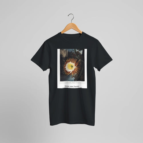 The Queen-Plant from The Temple of Flora (1807) by Robert John Thornton. Custom Print on a 100% Airlume Combed and Ring-Spun Cotton Unisex Crewneck T-shirt Optimised Aspect Ratio.