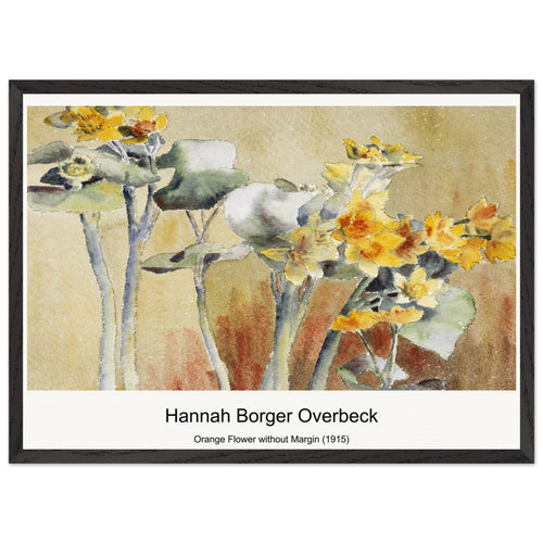 Orange Flower without Margin (1915) by Hannah Borger Overbeck. Archival Print on Museum Quality Matte Paper. Premium Wood Framed Wall Art. Optimised Aspect Ratio.