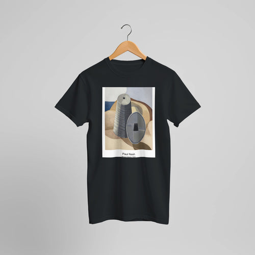 Worth Matravers, Dorset (1936) by Paul Nash. Custom Print on a 100% Airlume Combed and Ring-Spun Cotton Unisex Crewneck T-shirt Optimised Aspect Ratio.