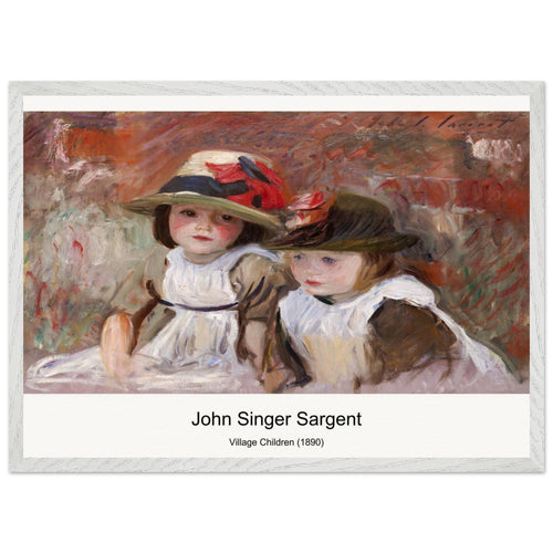 Village Children (1890) by John Singer Sargent. Archival Print on Museum Quality Matte Paper. Premium Wood Framed Wall Art. Optimised Aspect Ratio.