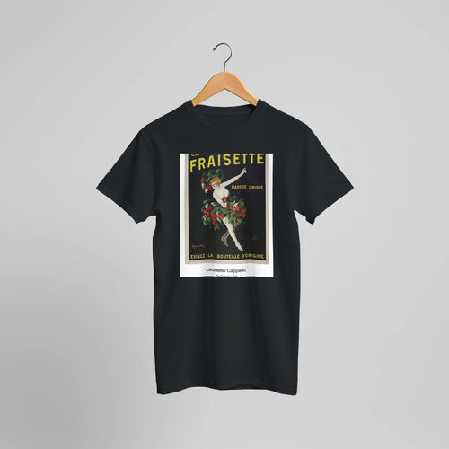 The Fraisette (1909) by Leonetto Cappiello. Custom Print on a 100% Airlume Combed and Ring-Spun Cotton Unisex Crewneck T-shirt Optimised Aspect Ratio.