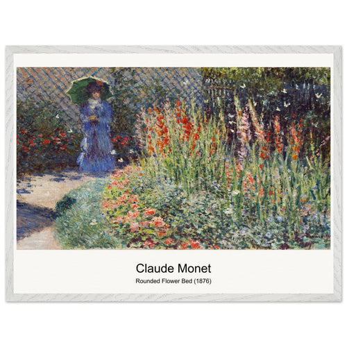 Rounded Flower Bed (1876) by Claude Monet. Archival Print on Museum Quality Matte Paper. Premium Wood Framed Wall Art. Optimised Aspect Ratio.