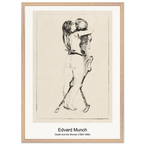 Death and the Woman (1894-1895) by Edvard Munch. Archival Print on Museum Quality Matte Paper. Premium Wood Framed Wall Art. Optimised Aspect Ratio.