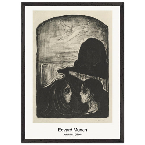 Attraction I (1896) by Edvard Munch. Archival Print on Museum Quality Matte Paper. Premium Wood Framed Wall Art. Optimised Aspect Ratio.