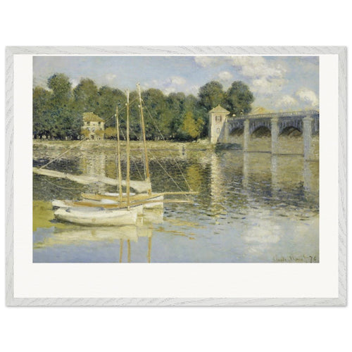 The Argenteuil Bridge (1874) by Claude Monet. Archival Print on Museum Quality Matte Paper. Premium Wood Framed Wall Art. Original Aspect Ratio