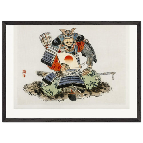 Samurai (1913) by Kōno Bairei. Archival Print on Museum Quality Matte Paper. Premium Wood Framed Wall Art. Original Aspect Ratio