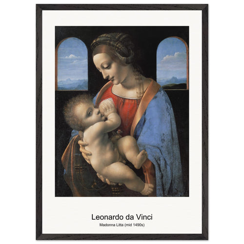 Madonna Litta (mid 1490s) by Leonardo da Vinci. Archival Print on Museum Quality Matte Paper. Premium Wood Framed Wall Art. Original Aspect Ratio