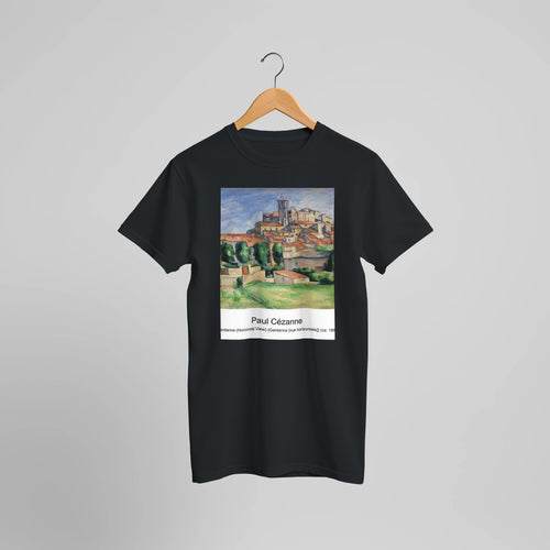 Young Man and Skull (Jeune homme à la tête de mort) (1896-1898) by Paul Cézanne. Custom Print on a 100% Airlume Combed and Ring-Spun Cotton Unisex Crewneck T-shirt Optimised Aspect Ratio.