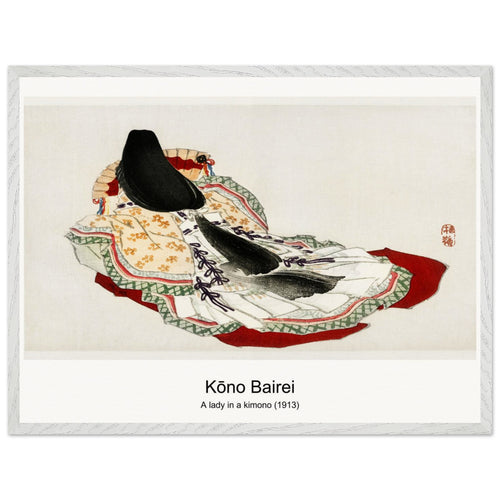 A lady in a kimono (1913) by Kōno Bairei. Archival Print on Museum Quality Matte Paper. Premium Wood Framed Wall Art. Optimised Aspect Ratio.