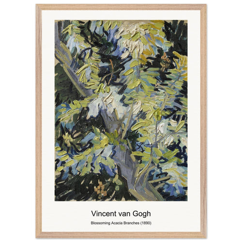 Blossoming Acacia Branches (1890) by Vincent van Gogh. Archival Print on Museum Quality Matte Paper. Premium Wood Framed Wall Art. Original Aspect Ratio