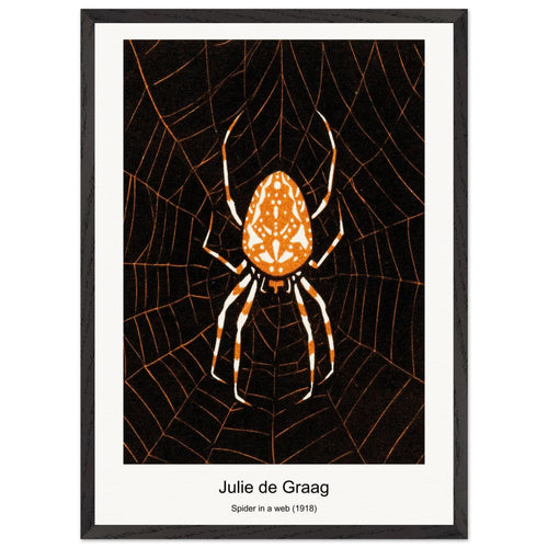 Spider in a web (1918) by Julie de Graag. Archival Print on Museum Quality Matte Paper. Premium Wood Framed Wall Art. Optimised Aspect Ratio.