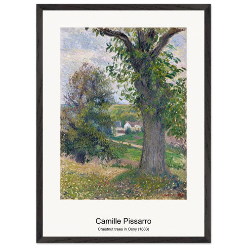 Chestnut trees in Osny (1883) by Camille Pissarro. Archival Print on Museum Quality Matte Paper. Premium Wood Framed Wall Art. Optimised Aspect Ratio.