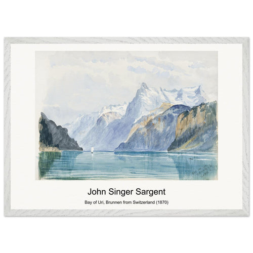 Bay of Uri, Brunnen from Switzerland (1870) by John Singer Sargent. Archival Print on Museum Quality Matte Paper. Premium Wood Framed Wall Art. Original Aspect Ratio