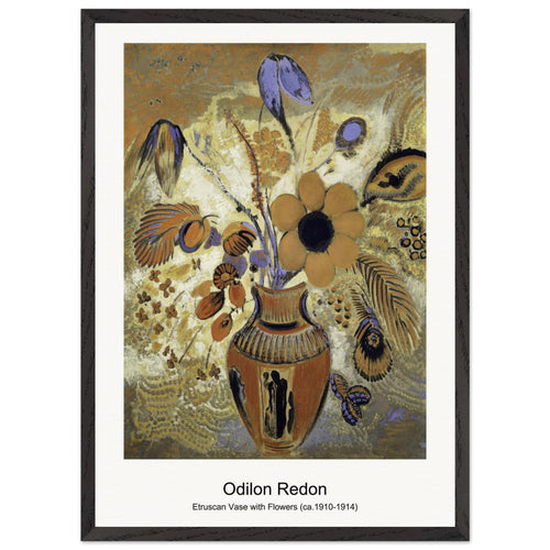 Vase of Flowers (Pink Background) (1906) by Odilon Redon. Archival Print on Museum Quality Matte Paper. Premium Wood Framed Wall Art. Original Aspect Ratio