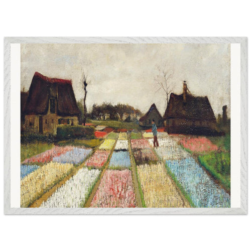 Flower Beds in Holland (c. 1883) by Vincent van Gogh. Archival Print on Museum Quality Matte Paper. Premium Wood Framed Wall Art. Optimised Aspect Ratio.