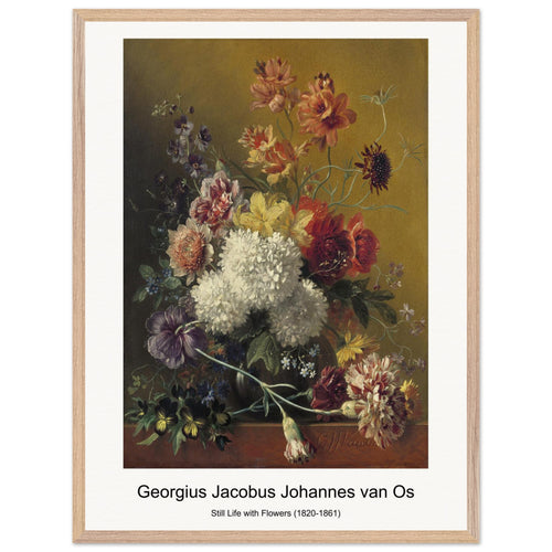 Still Life with Flowers (1820-1861) by Georgius Jacobus Johannes van Os. Archival Print on Museum Quality Matte Paper. Premium Wood Framed Wall Art. Optimised Aspect Ratio.