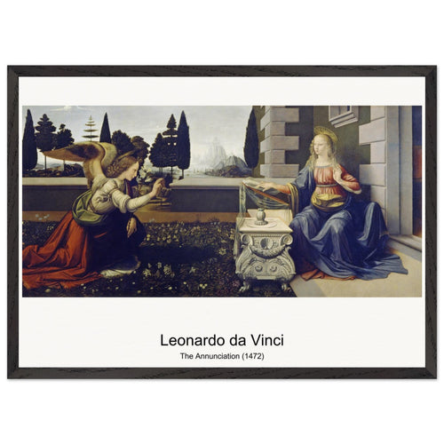The Annunciation (1472) by Leonardo da Vinci. Archival Print on Museum Quality Matte Paper. Premium Wood Framed Wall Art. Original Aspect Ratio