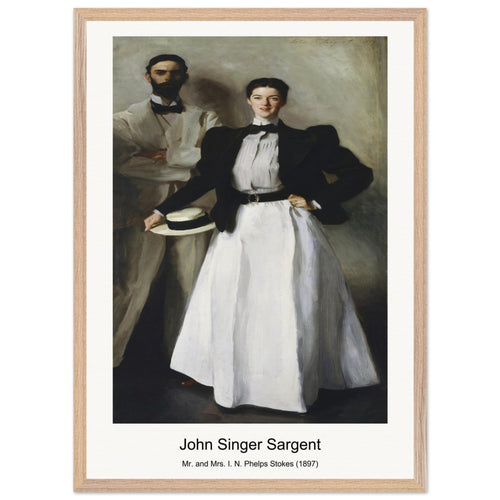 Mr. and Mrs. I. N. Phelps Stokes (1897) by John Singer Sargent. Archival Print on Museum Quality Matte Paper. Premium Wood Framed Wall Art. Optimised Aspect Ratio.