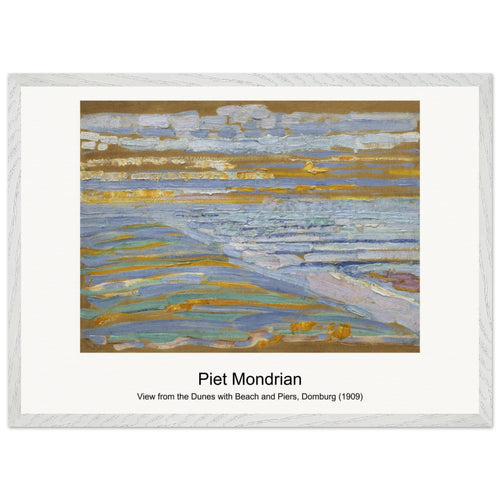 View from the Dunes with Beach and Piers, Domburg (1909) by Piet Mondrian. Archival Print on Museum Quality Matte Paper. Premium Wood Framed Wall Art. Original Aspect Ratio