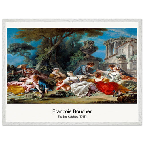 The Bird Catchers (1748) by François Boucher. Archival Print on Museum Quality Matte Paper. Premium Wood Framed Wall Art. Optimised Aspect Ratio.