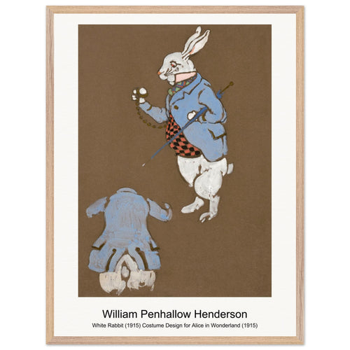 White Rabbit (1915) Costume Design for Alice in Wonderland (1915) by William Penhallow Henderson. Archival Print on Museum Quality Matte Paper. Premium Wood Framed Wall Art. Optimised Aspect Ratio.