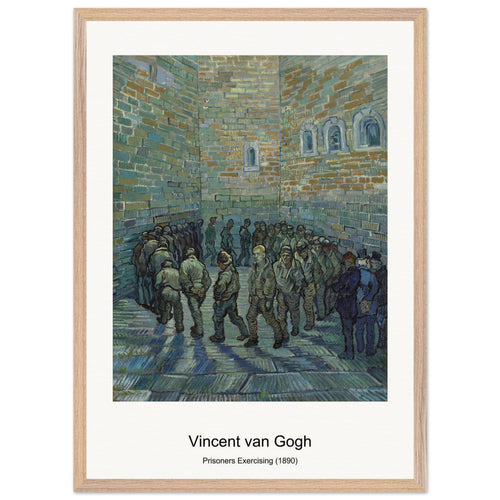 Prisoners Exercising (1890) by Vincent van Gogh. Archival Print on Museum Quality Matte Paper. Premium Wood Framed Wall Art. Original Aspect Ratio