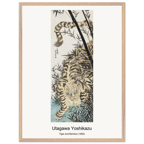 Tiger and Bamboo (1850) by Utagawa Yoshikazu. Archival Print on Museum Quality Matte Paper. Premium Wood Framed Wall Art. Original Aspect Ratio