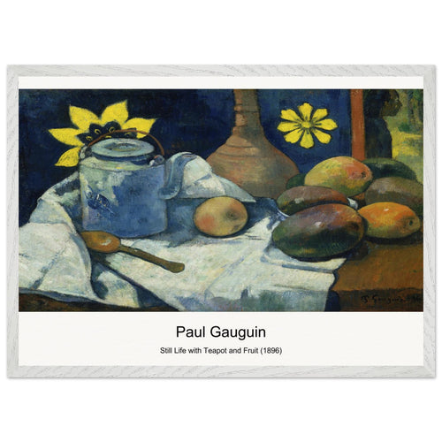 Still Life with Teapot and Fruit (1896) by Paul Gauguin. Archival Print on Museum Quality Matte Paper. Premium Wood Framed Wall Art. Optimised Aspect Ratio.