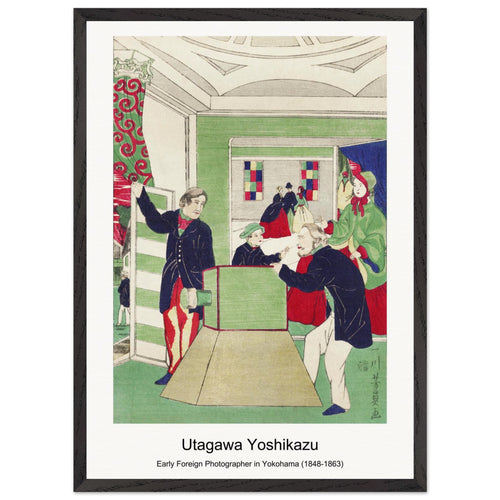 Early Foreign Photographer in Yokohama (1848-1863) by Utagawa Yoshikazu. Archival Print on Museum Quality Matte Paper. Premium Wood Framed Wall Art. Original Aspect Ratio