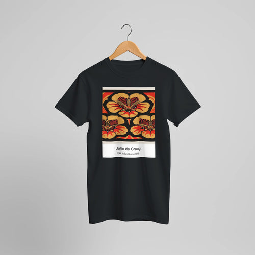 East Indian Cherry (1919) by Julie de Graag. Custom Print on a 100% Airlume Combed and Ring-Spun Cotton Unisex Crewneck T-shirt Optimised Aspect Ratio.