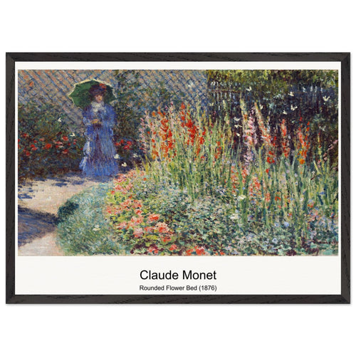 Rounded Flower Bed (1876) by Claude Monet. Archival Print on Museum Quality Matte Paper. Premium Wood Framed Wall Art. Optimised Aspect Ratio.