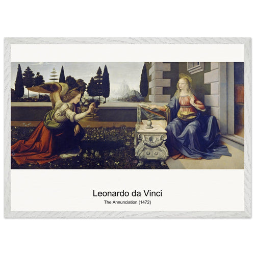 The Annunciation (1472) by Leonardo da Vinci. Archival Print on Museum Quality Matte Paper. Premium Wood Framed Wall Art. Original Aspect Ratio