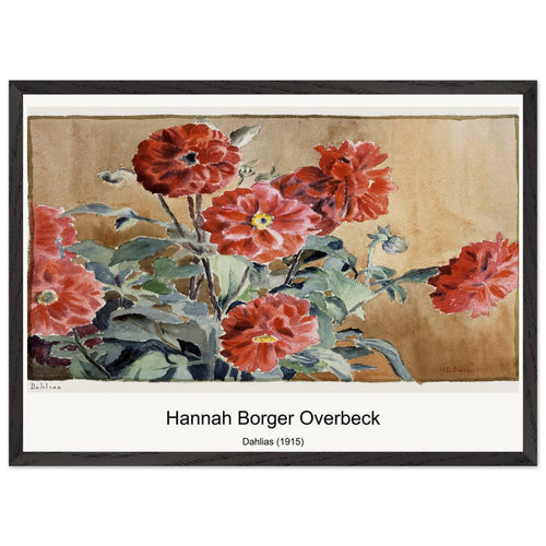 Dahlias (1915) by Hannah Borger Overbeck. Archival Print on Museum Quality Matte Paper. Premium Wood Framed Wall Art. Optimised Aspect Ratio.