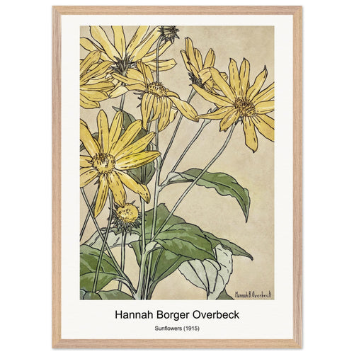 Sunflowers (1915) by Hannah Borger Overbeck. Archival Print on Museum Quality Matte Paper. Premium Wood Framed Wall Art. Optimised Aspect Ratio.