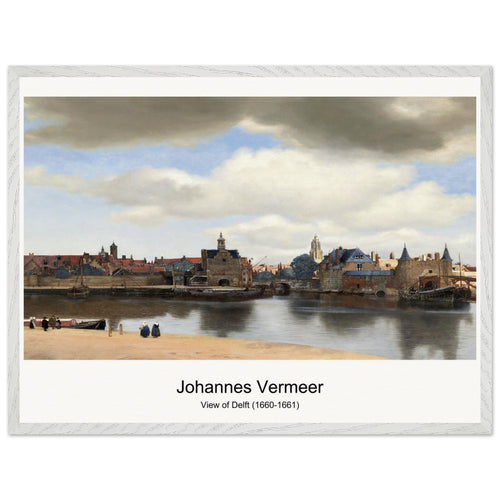 View of Delft (1660-1661) by Johannes Vermeer. Archival Print on Museum Quality Matte Paper. Premium Wood Framed Wall Art. Optimised Aspect Ratio.
