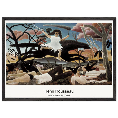 War (La Guerre) (1894) by Henri Rousseau. Archival Print on Museum Quality Matte Paper. Premium Wood Framed Wall Art. Optimised Aspect Ratio.