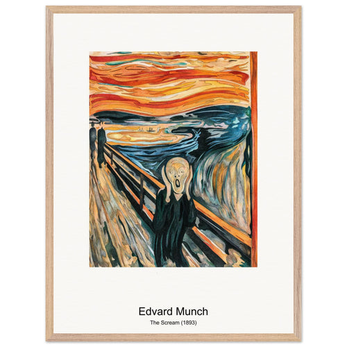 The Scream (1893) by Edvard Munch. Archival Print on Museum Quality Matte Paper. Premium Wood Framed Wall Art. Original Aspect Ratio