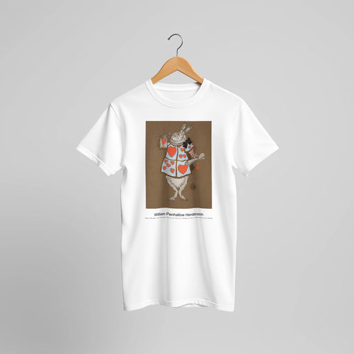 White Rabbit with Herald's Costume Design (1915) for Alice in Wonderland (1915) by William Penhallow Henderson. Custom Print on a 100% Airlume Combed and Ring-Spun Cotton Unisex Crewneck T-shirt Original Aspect Ratio