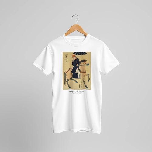 Amerika (1848-1863) by Utagawa Yoshikazu. Custom Print on a 100% Airlume Combed and Ring-Spun Cotton Unisex Crewneck T-shirt Original Aspect Ratio