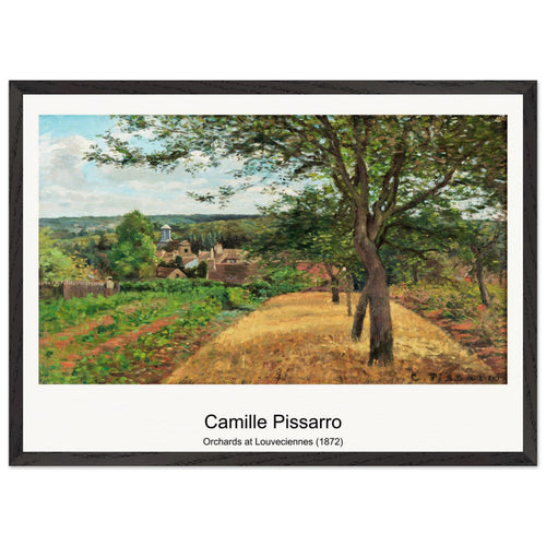 Orchards at Louveciennes (1872) by Camille Pissarro. Archival Print on Museum Quality Matte Paper. Premium Wood Framed Wall Art. Optimised Aspect Ratio.