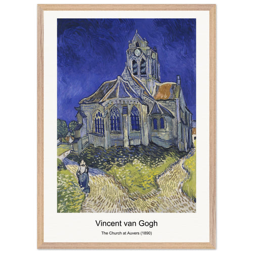 The Church at Auvers (1890) by Vincent van Gogh. Archival Print on Museum Quality Matte Paper. Premium Wood Framed Wall Art. Optimised Aspect Ratio.