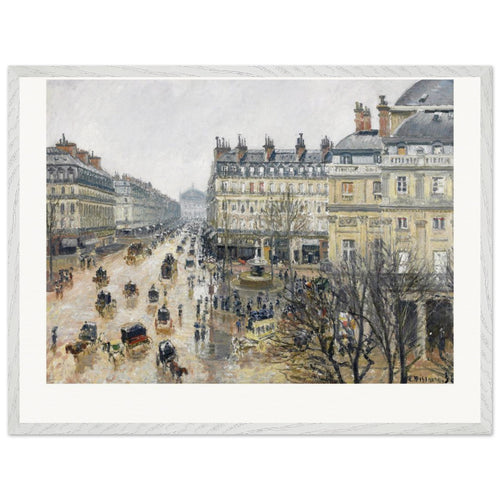 French Theater Square, Paris (1898) by Camille Pissarro. Archival Print on Museum Quality Matte Paper. Premium Wood Framed Wall Art. Original Aspect Ratio